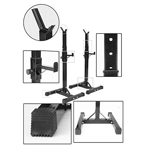 Soporte Ajustable para Barra para Sentadillas, Carga Máxima De 250 Kg, Soporte para Pesas para Press De Banca, Soporte para Barra Curl, para Entrenamiento Físico En Gimnasio Interior Soporte Ajustable para Barra para Sentadillas, Carga Máxima De 250 Kg, Soporte para Pesas para Press De Banca, Soporte para Barra Curl, para Entrenamiento Físico En Gimnasio Interior