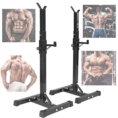 Soporte Ajustable para Barra para Sentadillas, Carga Máxima De 250 Kg, Soporte para Pesas para Press De Banca, Soporte para Barra Curl, para Entrenamiento Físico En Gimnasio Interior