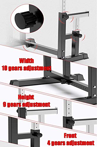 Soporte Ajustable para Sentadillas con Mancuernas,Soporte Profesional para Barra de Pesas,EstacióN de InmersióN Banco de Pesas Gimnasio en Casa,300 kg de Carga MáXima