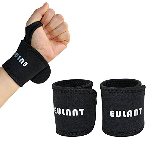 Soporte de Muñequeras EULANT 2PCS Wrist Brace Support Soporte de la Muñeca para Levantamiento de Pesas Gimnasio Boxeo Aptitud Crossfit Baloncesto Fútbol Ciclismo Trotar