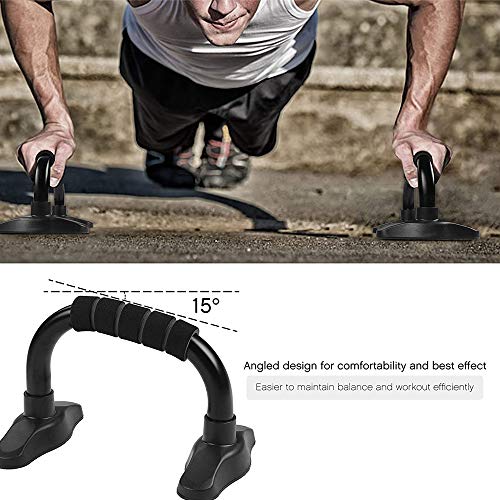 Soporte de Push-up, Mango de Espuma, Diseño de Inclinación de Push-up, Equipo de Entrenamiento en El hogar, Ejercicio de Gimnasio, Ejercicio Muscular Regular, Soporte de Tubo de Acero (Negro)