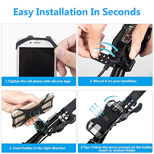 Soporte Movil Bicicleta, Universal Rotación 360° Desmontable Soporte Manillar de Silicona Soporte Movil para Bicicleta Motocicleta Ciclismo GPS Nacigatore para iPhone 11 8 Plus X XS MAX XR Samsung Soporte Movil Bicicleta, Universal Rotación 360° Desmontable Soporte Manillar de Silicona Soporte Movil para Bicicleta Motocicleta Ciclismo GPS Nacigatore para iPhone 11 8 Plus X XS MAX XR Samsung