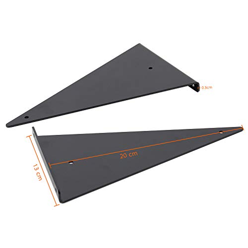 Soporte para Estante Flotante, 20cm Soporte Estanteria Oculto Invisible de Hierro de Pared Estilo industrial, Soporte para Estante Forma de Triángulo Capacidad de Carga 50 kg/Negro/2 Piezas Soporte para Estante Flotante, 20cm Soporte Estanteria Oculto Invisible de Hierro de Pared Estilo industrial, Soporte para Estante Forma de Triángulo Capacidad de Carga 50 kg/Negro/2 Piezas