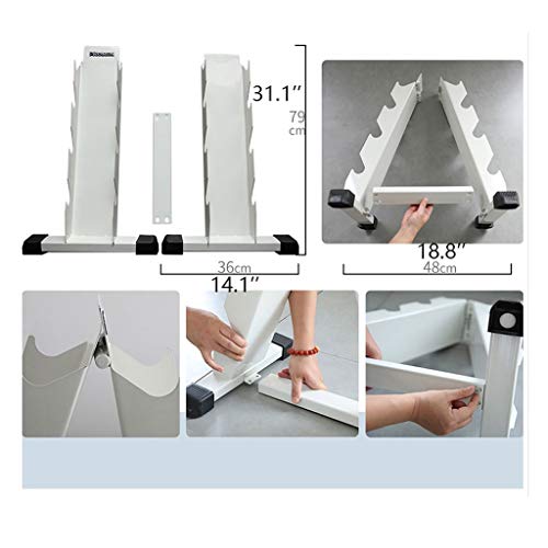 Soporte para mancuernas 4 niveles de hierro con mancuernas rack Soportes Home Fitness pesas con mancuernas Holder Soporte de equipo casero del ejercicio del estante ( Color : White , tamaño : 4 Tier )