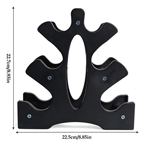 Soporte para Mancuernas de Plástico,Almacenamiento de Mancuernas,Estante de Almacenamiento con Mancuernas de 3 Niveles,Diseño Trípode Tridimensional,Estante para Pesas para Equipos de Ejercicios