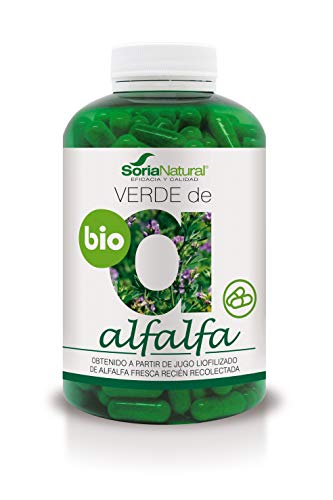 Soria Natural - VERDE DE ALFALFA - Complemento alimenticio - Aporta nutrientes, aminoacidos ácidos grasos insaturados, clorofila, fibra y vitaminas al organismo - 240 capsulas - Medicago Sativa Soria Natural - VERDE DE ALFALFA - Complemento alimenticio - Aporta nutrientes, aminoacidos ácidos grasos insaturados, clorofila, fibra y vitaminas al organismo - 240 capsulas - Medicago Sativa
