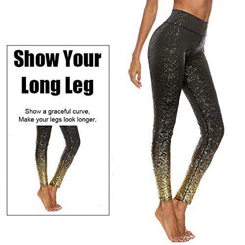 SotRong Brillantes Pantalones Deportivos para Mujer Leggins Push Up para Yoga y Pilates Mallas para Correr para Negro S