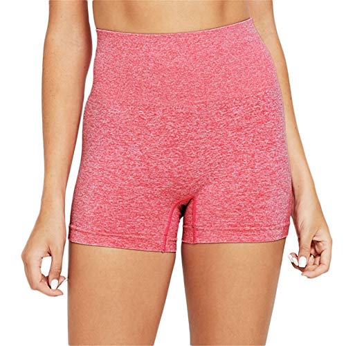 SotRong Pantalones Cortos de Yoga Sin Costuras Cintura Alta para Mujer Estiramiento Deportivo Pantalones Cortos para Correr Pantalones de Yoga de Elevación a Tope Pantalones de Verano Calientes Rosa L