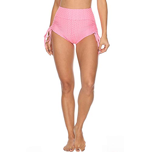 SotRong - Pantalones de yoga para mujer, cintura alta, con fruncido, para gimnasio, control de barriga, levantamiento de glúteos, Primavera-Verano, Mujer, color Z-rosa, tamaño 39