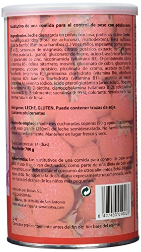 Sotya - Batido saciante, sabor fresa, 700 gr. Sotya - Batido saciante, sabor fresa, 700 gr.