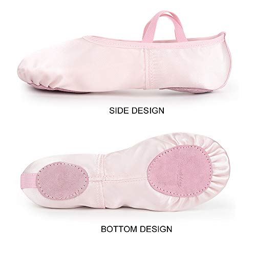 Soudittur Zapatillas de Ballet Satén -Media Punta Calzado de Danza para Niña y Mujer Adultos Suela Partida de Cuero Rosa Tallas 25 (Elija Un Tamaño Más Grande) Soudittur Zapatillas de Ballet Satén -Media Punta Calzado de Danza para Niña y Mujer Adultos Suela Partida de Cuero Rosa Tallas 25 (Elija Un Tamaño Más Grande)