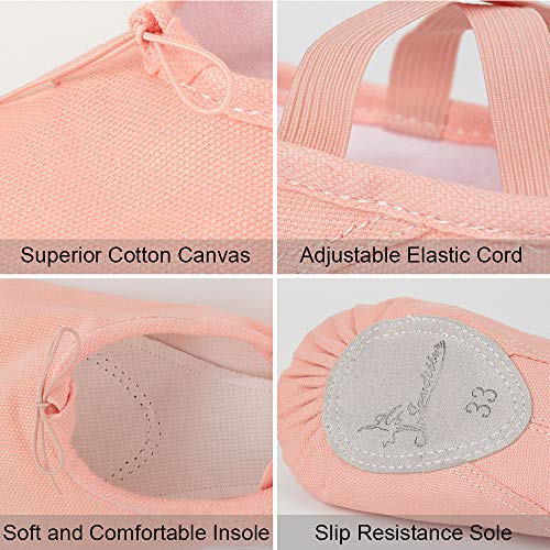 Soudittur Zapatillas Media Punta de Ballet - Calzado de Danza para Niña y Mujer Adultos Rosa Suela Partida de Cuero Tallas 25 Soudittur Zapatillas Media Punta de Ballet - Calzado de Danza para Niña y Mujer Adultos Rosa Suela Partida de Cuero Tallas 25