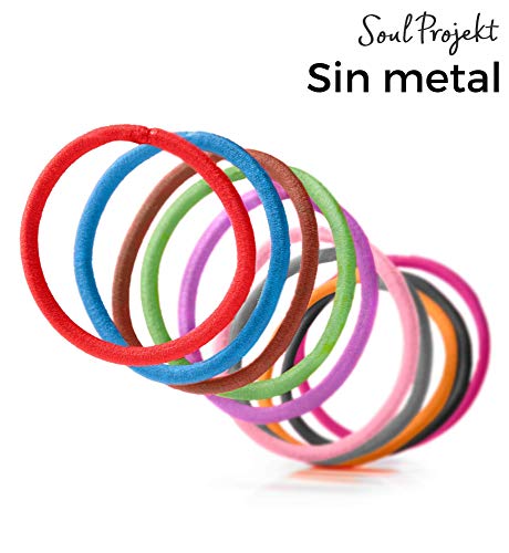 Soul Projekt 100 x Gomas de Pelo sin Metal 4mm, Bandas de Pelo Elásticas de Algodón Cinta para Pelo Grueso, Pesado y Rizado, Colores Variados, (Multicolor) Soul Projekt 100 x Gomas de Pelo sin Metal 4mm, Bandas de Pelo Elásticas de Algodón Cinta para Pelo Grueso, Pesado y Rizado, Colores Variados, (Multicolor)