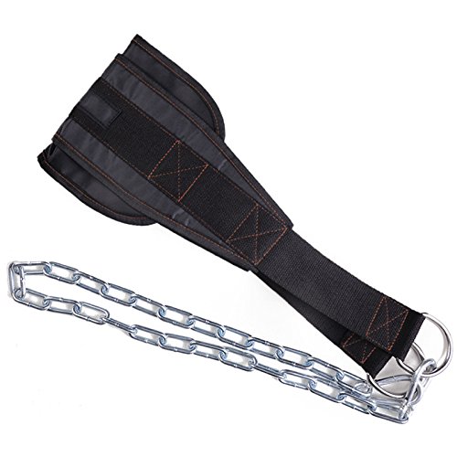 Soulitem - Cinturón deportivo de levantamiento de pesas con cadena de hierro para gimnasio, fitness, protección para espalda y cintura, evita lesiones, cinturón de entrenamiento