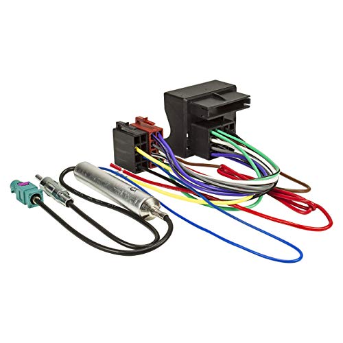 Sound-way Cable Connector ISO de audio con Adaptador de Antena Amplificado Fakra compatible con SEAT Ibiza, Leon, Altea