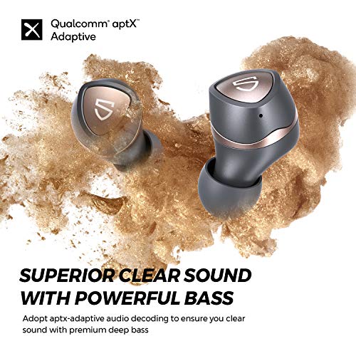 SOUNDPEATS Sonic Auriculares Bluetooth V5.2, Auriculares Inalámbricos QCC3040 APTX-Adaptive CVC8.0 IPX5 Auriculares Deportivos Mono/Estéreo Bajo Envolvente Modo de Juego USB-C 35 Horas