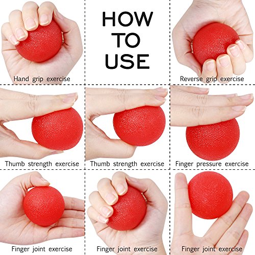 SourceTon Fidgets bola de alivio de estrés, forma redonda, dedos y agarre fortalecimiento de terapia, ideal para rehabilitación física y fortalecedor de agarre, paquete de 5 bolas de apriete SourceTon Fidgets bola de alivio de estrés, forma redonda, dedos y agarre fortalecimiento de terapia, ideal para rehabilitación física y fortalecedor de agarre, paquete de 5 bolas de apriete