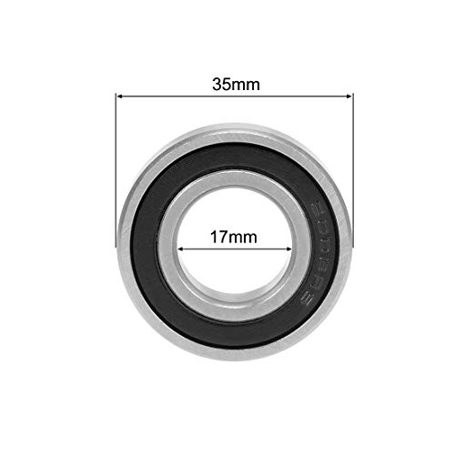 sourcing map Rodamiento ABEC-3, 6003-2RS 6004-2RS Rodamiento de Bolas 6003-2RS (2 Pack)