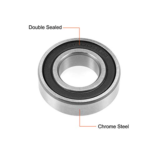 sourcing map Rodamiento ABEC-3, 6003-2RS 6004-2RS Rodamiento de Bolas 6003-2RS (2 Pack)