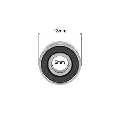 sourcing map Rodamiento de bolas 695-2RS de 5x13x4mm Rodamientos de doble sellado ABEC-3 5uds