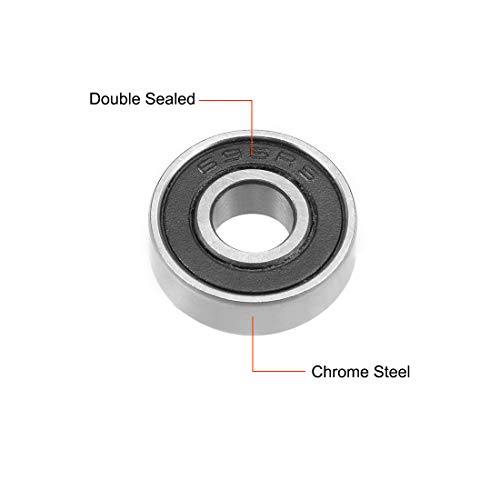 sourcing map Rodamiento de bolas 695-2RS de 5x13x4mm Rodamientos de doble sellado ABEC-3 5uds