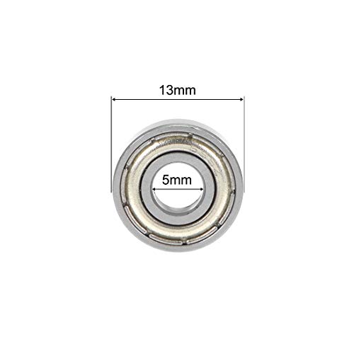 sourcing map Rodamiento de bolas 695ZZ de 5x13x4mm Rodamientos de doble sellado ABEC-3 10uds