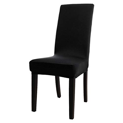 sourcing map Sourcingmap Elástico Extraíble Lavable Fundas De Asiento Hotel Comedor Ceremonia Barra De Cocina Silla Comedor Tapa Restaurante Boda Parte Decoración - Negro, Elastano