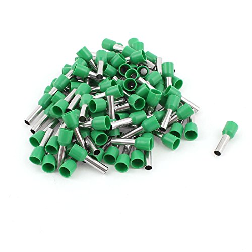 Sourcingmap® 100 pcs 6mm2 Conector Punteras Huecas Cable crimpado terminales Aislantes Verde