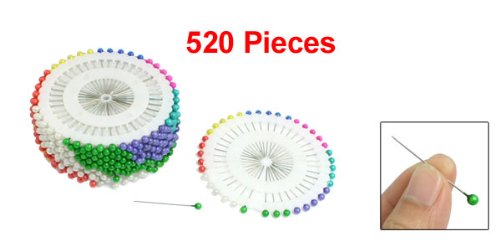 Sourcingmap a12072600ux0631 - Multi Color Plástico Perla Recto Alfileres Con Carrete Loop, 480 piezas