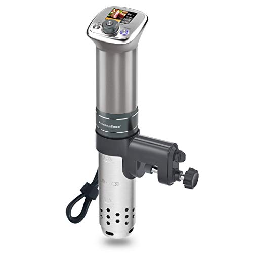 Sous Vide Roner Baja Temperatura: KitchenBoss Roner Precisión |1100w |230V |Color LCD |IPX7 Impermeable |Motor CC sin Escobillas |Máquina de Cocción con 15 Recetas Integradas, G320 Pro Plata