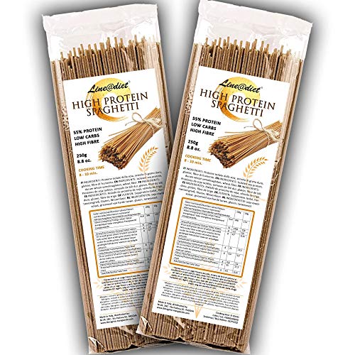 Spaghetti semiacabados 55% de proteína | Pasta que es amiga de tu estado físico | Alto contenido de proteína y fibra | Bajo en carbohidratos (10 porciones (500g))