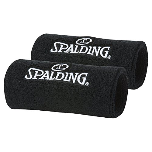 Spalding - Muñequeras, color negro, talla única (pack de 2 unidades)