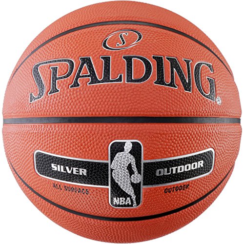Spalding NBA Silver Outdoor 83-494Z Balón de Baloncesto, Unisex, Naranja, 7