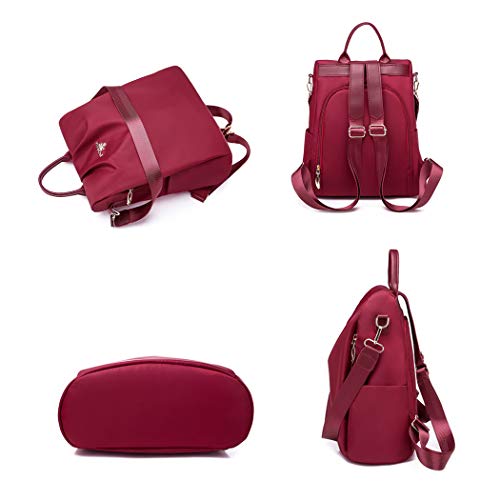 SPEEDEVE Anti-Robo Mochila Bolsa de Viaje Impermeable para Mujer,Rojo