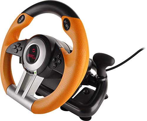 Speedlink DRIFT O.Z. - Volante para juegos de ordenador, color negro y naranja