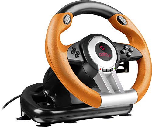 Speedlink DRIFT O.Z. - Volante para juegos de ordenador, color negro y naranja