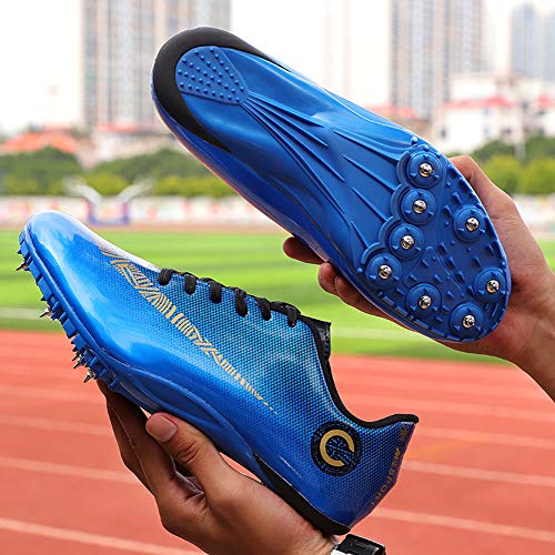 Spikes Zapatos Atletismo Zapatos Hombre De Atletismo Ligero Seguro De Usar Clavos Zapatillas De Deporte Masculino En Forma Hombres Sra Al Aire Libre Corriendo Competencia,F,43