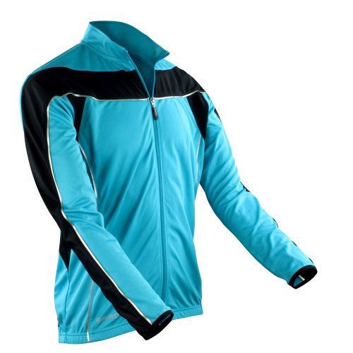 Spiro - Top deportes / ciclismo manga larga Modelo Bikewear hombre caballero (2XL/Negro/Blanco)