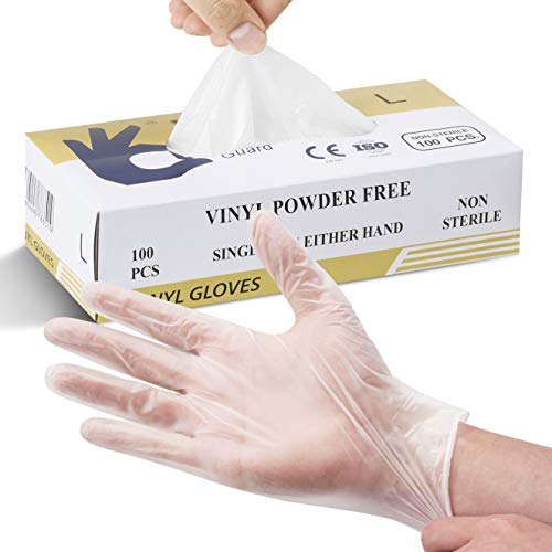 Splashes & Spills, Guantes Desechables no Médicos de Vinilo, Talla L, 100 Unidades por Caja Splashes & Spills, Guantes Desechables no Médicos de Vinilo, Talla L, 100 Unidades por Caja