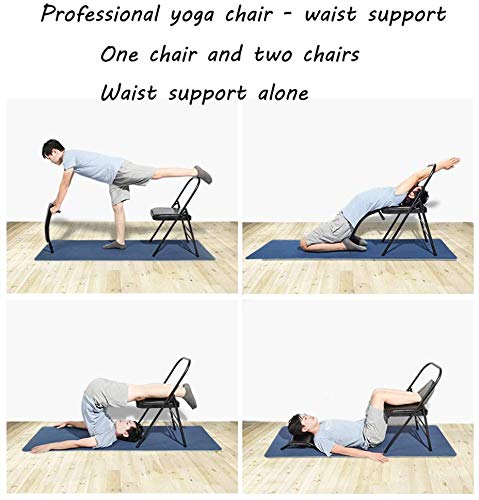 SPORETE Silla De Yoga Pro Plegable, Silla De Equilibrio De Yoga para Entrenamiento De Flexibilidad Y Fuerza, Silla Auxiliar Multifunción Iyengar Yoga, Estructura De Doble Viga,F