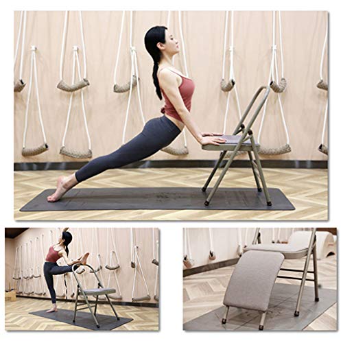 SPORETE Yoga de la Silla Auxiliar con Soporte Lumbar, Yoga de la Silla Plegable Iyengar Profesional, Doble Estructura de Vigas