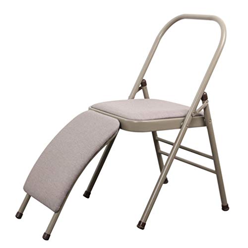 SPORETE Yoga de la Silla Auxiliar con Soporte Lumbar, Yoga de la Silla Plegable Iyengar Profesional, Doble Estructura de Vigas SPORETE Yoga de la Silla Auxiliar con Soporte Lumbar, Yoga de la Silla Plegable Iyengar Profesional, Doble Estructura de Vigas