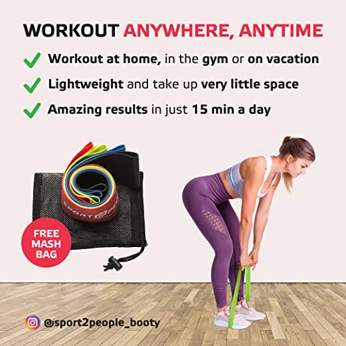 sport2people Juego de Bandas de Ejercicio con 2 Libros electrónicos de Ejercicios para fortalecimiento Muscular y Fisioterapia – Mini Fitness Bandas para glúteo, Cadera y piernas sport2people Juego de Bandas de Ejercicio con 2 Libros electrónicos de Ejercicios para fortalecimiento Muscular y Fisioterapia – Mini Fitness Bandas para glúteo, Cadera y piernas