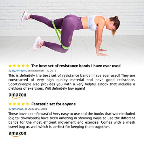 sport2people Juego de Bandas de Ejercicio con 2 Libros electrónicos de Ejercicios para fortalecimiento Muscular y Fisioterapia – Mini Fitness Bandas para glúteo, Cadera y piernas sport2people Juego de Bandas de Ejercicio con 2 Libros electrónicos de Ejercicios para fortalecimiento Muscular y Fisioterapia – Mini Fitness Bandas para glúteo, Cadera y piernas