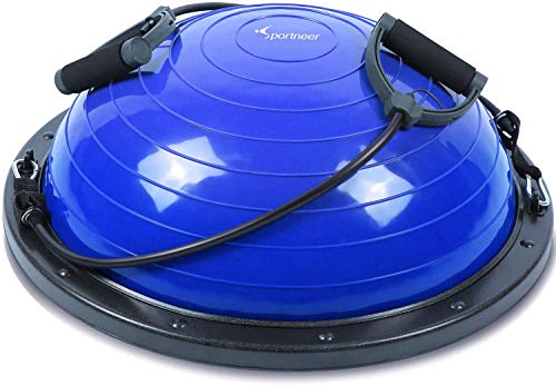 Sportneer Plataforma de Equilibrio de Bola de Equilibrio Banda de Resistencia para Bomba de bonificación de Entrenador de Equilibrio para Fitness de Yoga, Ejercicio de Equilibrio (Azul)