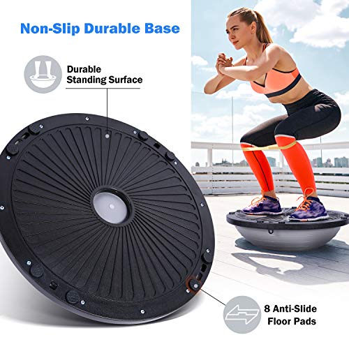 Sportneer Plataforma de Equilibrio de Bola de Equilibrio Banda de Resistencia para Bomba de bonificación de Entrenador de Equilibrio para Fitness de Yoga, Ejercicio de Equilibrio (Gris) Sportneer Plataforma de Equilibrio de Bola de Equilibrio Banda de Resistencia para Bomba de bonificación de Entrenador de Equilibrio para Fitness de Yoga, Ejercicio de Equilibrio (Gris)