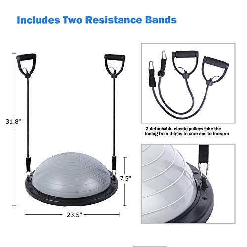 Sportneer Plataforma de Equilibrio de Bola de Equilibrio Banda de Resistencia para Bomba de bonificación de Entrenador de Equilibrio para Fitness de Yoga, Ejercicio de Equilibrio (Gris) Sportneer Plataforma de Equilibrio de Bola de Equilibrio Banda de Resistencia para Bomba de bonificación de Entrenador de Equilibrio para Fitness de Yoga, Ejercicio de Equilibrio (Gris)