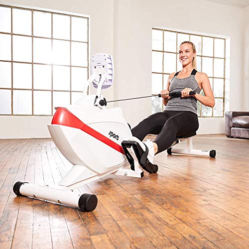 SportPlus Máquina de Remo Fitness para Uso Interior – Incluye Receptor de Ritmo Cardíaco de 5 kHz en de Remo – Máquina de Remo Plegable – Máx. Peso Usuario 150 Kg