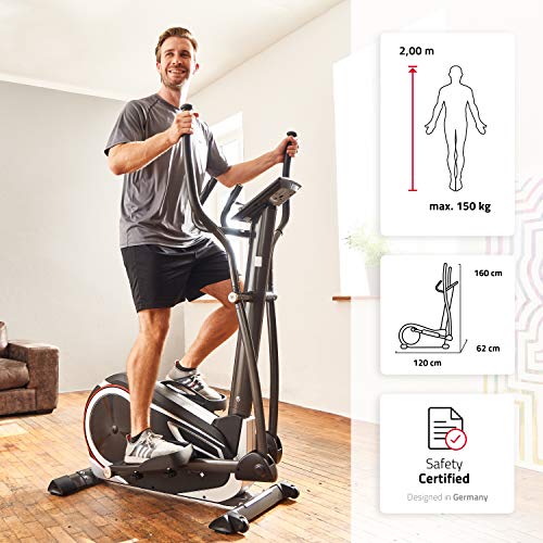 SportPlus SP-ET-9600-iE Bicicleta Elíptica con Aplicación para Smartphone, 24 Niveles de Resistencia, Sensores de Pulso Manual, Peso del Usuario 150 kg, 120x62x160cm SportPlus SP-ET-9600-iE Bicicleta Elíptica con Aplicación para Smartphone, 24 Niveles de Resistencia, Sensores de Pulso Manual, Peso del Usuario 150 kg, 120x62x160cm
