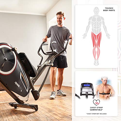 SportPlus SP-ET-9600-iE Bicicleta Elíptica con Aplicación para Smartphone, 24 Niveles de Resistencia, Sensores de Pulso Manual, Peso del Usuario 150 kg, 120x62x160cm SportPlus SP-ET-9600-iE Bicicleta Elíptica con Aplicación para Smartphone, 24 Niveles de Resistencia, Sensores de Pulso Manual, Peso del Usuario 150 kg, 120x62x160cm